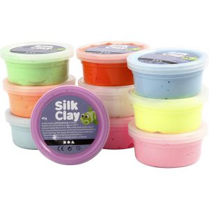 Masa modelarska Silk Clay, zestaw 10 x 40g, kolory pastelowe